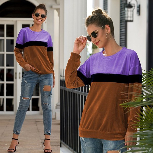 Lezser női blúz hosszú ujjal, O-nyakú két színben