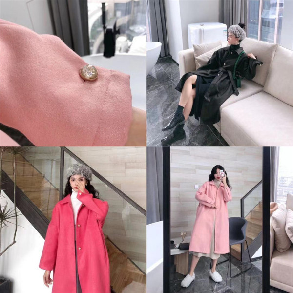 Hosszú, széles kabát gombokkal és övvel, három színben