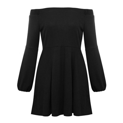 Γυναικείο κοντό φόρεμα με Πτώση Μανίκια σε Γκρι, Μαύρο και Κόκκινο χρώμα