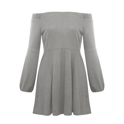 Γυναικείο κοντό φόρεμα με Πτώση Μανίκια σε Γκρι, Μαύρο και Κόκκινο χρώμα