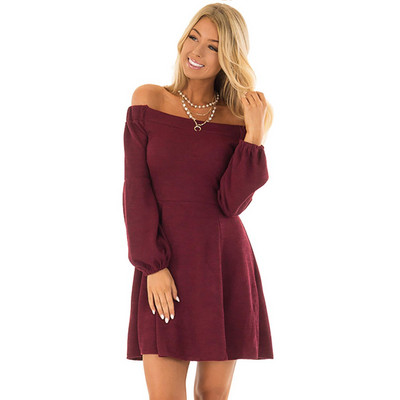 Γυναικείο κοντό φόρεμα με Πτώση Μανίκια σε Γκρι, Μαύρο και Κόκκινο χρώμα