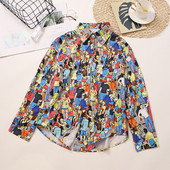 Női színes ing klasszikus gallérral és gombokkal