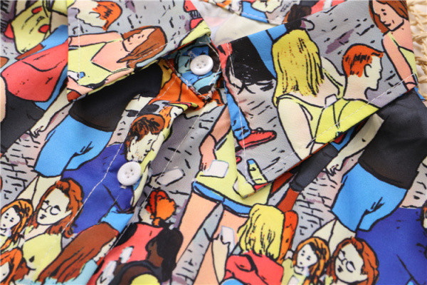 Női színes ing klasszikus gallérral és gombokkal