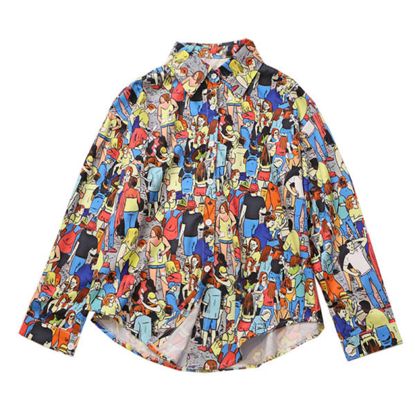 Női színes ing klasszikus gallérral és gombokkal