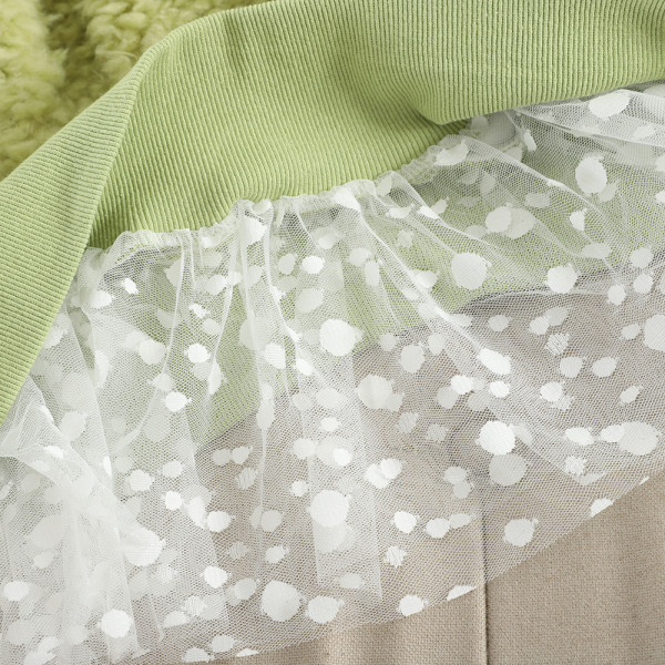 Modern női pehelypulóver több színben, tüllvel