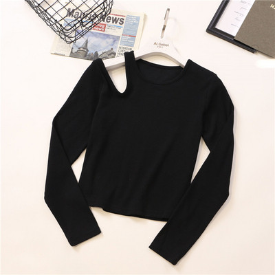 Alkalmi női blúz fekete és szürke színben, O-nyakkal