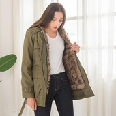 Jachetă lungă casual de damă, cu căptușeală moale și buzunare în alb, negru și verde