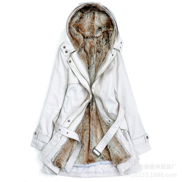 Jachetă lungă casual de damă, cu căptușeală moale și buzunare în alb, negru și verde