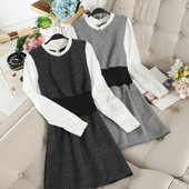 Női alkalmi ruha szürke és fekete színben