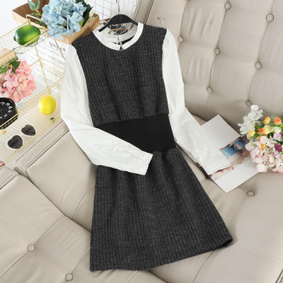 Női alkalmi ruha szürke és fekete színben