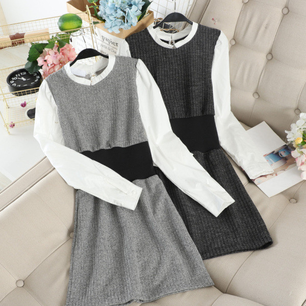 Női alkalmi ruha szürke és fekete színben