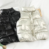 Alkalmi női mellény fekete és ezüst színben, zsebekkel