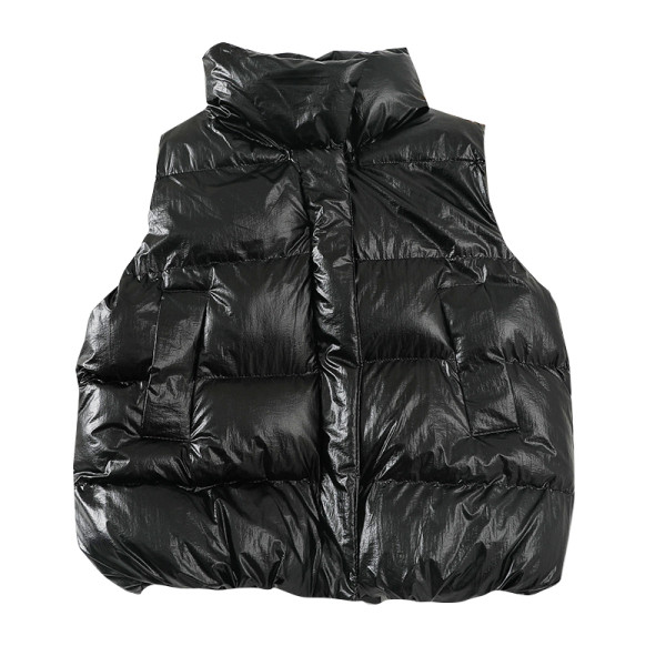 Alkalmi női mellény fekete és ezüst színben, zsebekkel