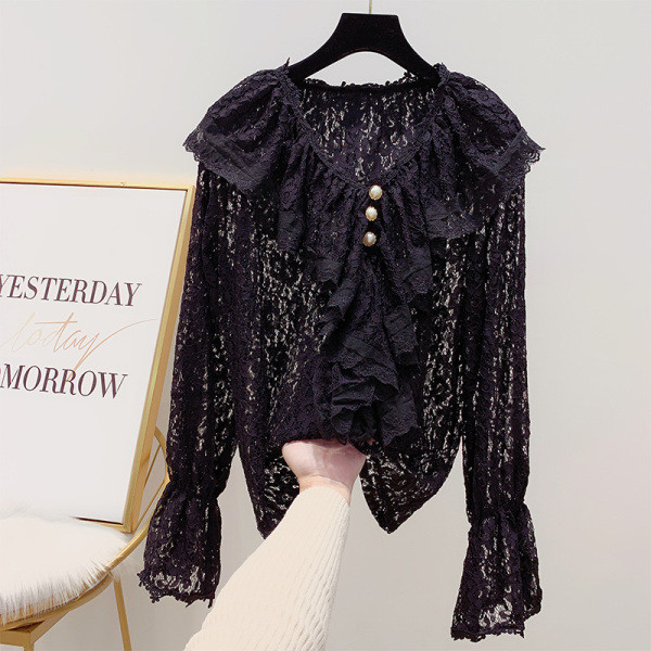 Modern női csipke ing három színben gyöngyökkel