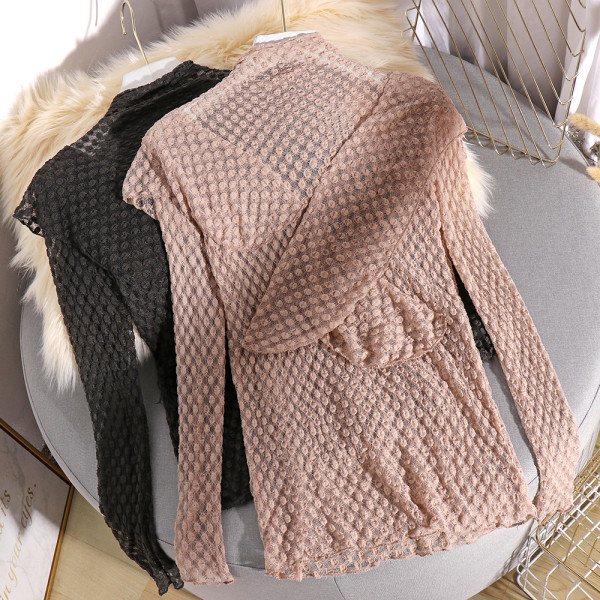 Stílusos női blúz magas gallérral és hosszú ujjú négy színben