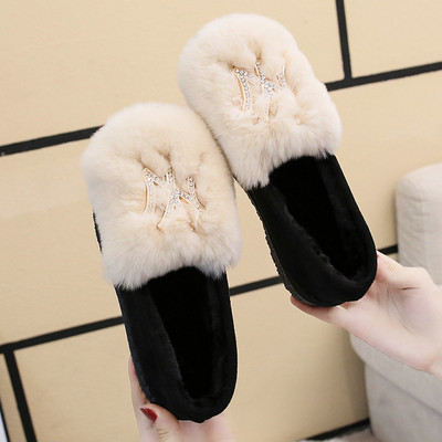 Χνουδωτά γυναικεία παπούτσια με επίπεδη σόλα σε διάφορα χρώματα