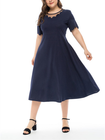 Modern női hosszú ruha rövid ujjú piros, zöld és kék színben