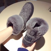 Modern női csizma leopárdmintás pehelyszínben három színben