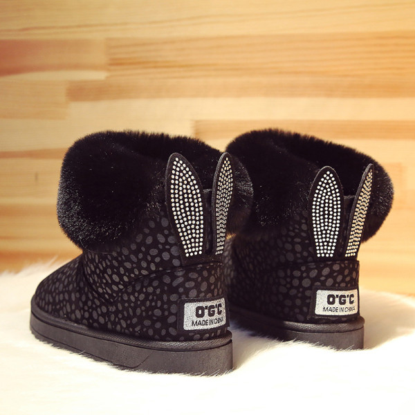 Modern női csizma leopárdmintás pehelyszínben három színben