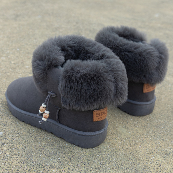 Öko velúrból készült modern női csizma pehelytal, három színben