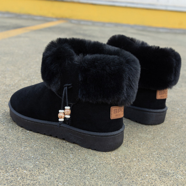 Öko velúrból készült modern női csizma pehelytal, három színben