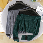 Modern női blúz magas gallérral és hosszú ujjú négy színben