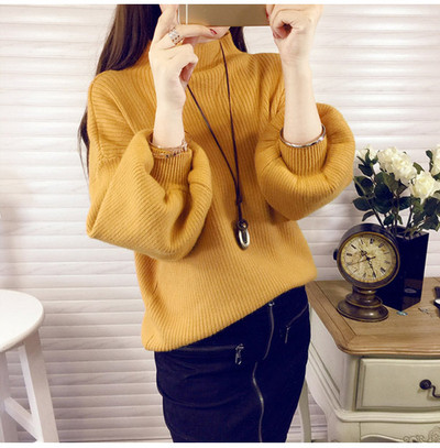 Női modern pulóver magas gallérral több színben