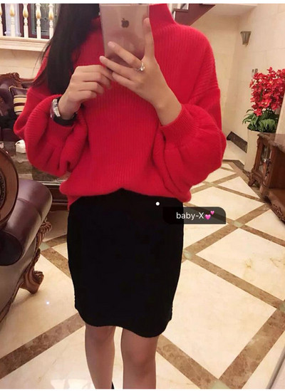 Női modern pulóver magas gallérral több színben