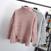 Γυναικείο χειμερινό πουλόβερ ασύμμετρο σχέδιο σε διάφορα χρώματα