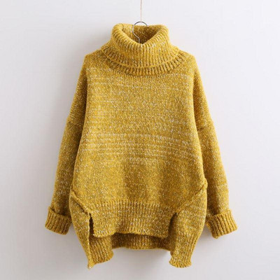 Γυναικείο χειμερινό πουλόβερ ασύμμετρο σχέδιο σε διάφορα χρώματα