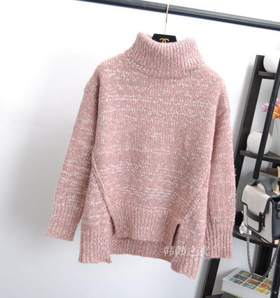 Γυναικείο χειμερινό πουλόβερ ασύμμετρο σχέδιο σε διάφορα χρώματα