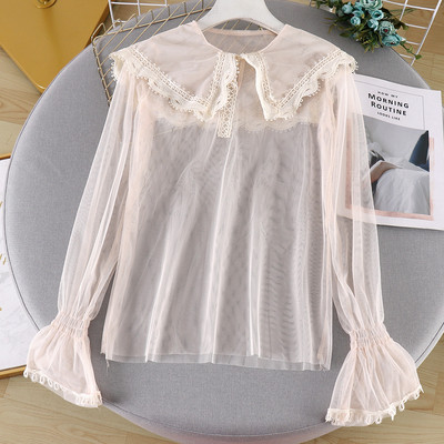 Modern női ing csipkével és hosszú ujjú három színben