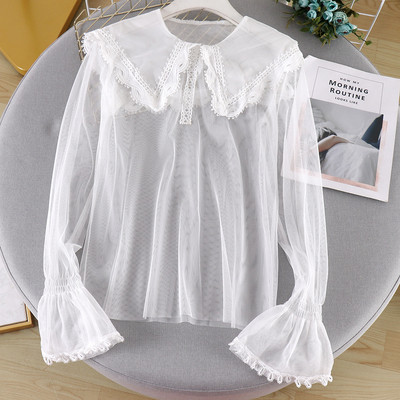 Modern női ing csipkével és hosszú ujjú három színben