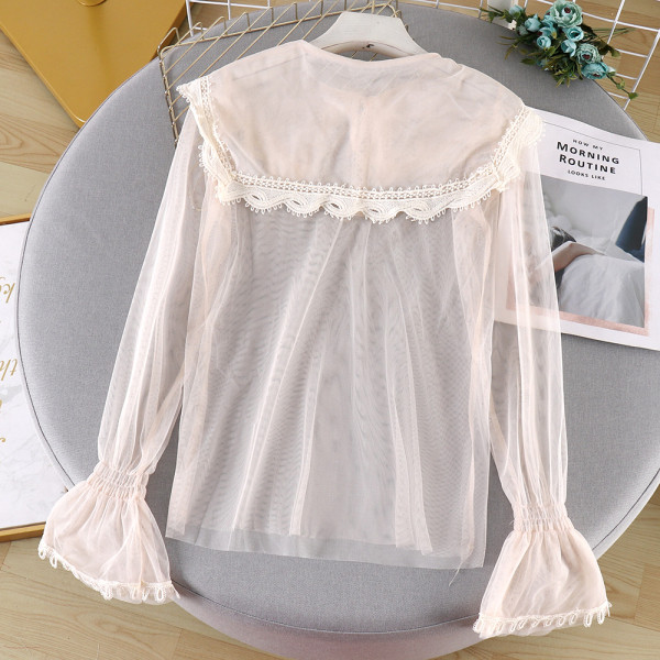 Modern női ing csipkével és hosszú ujjú három színben