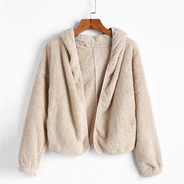 Hétköznapi női pulóver puha béléssel, bézs színű rögzítés nélkül