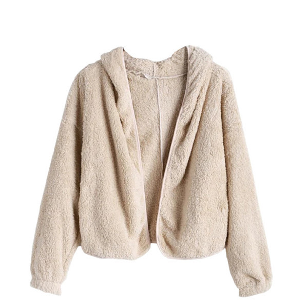 Hétköznapi női pulóver puha béléssel, bézs színű rögzítés nélkül