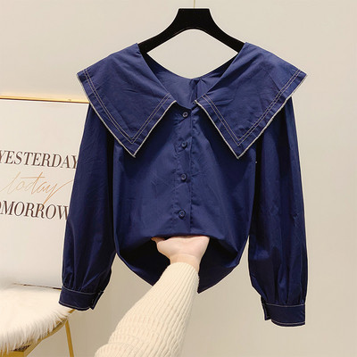 Modern női ing gallérral és gombokkal, három színben