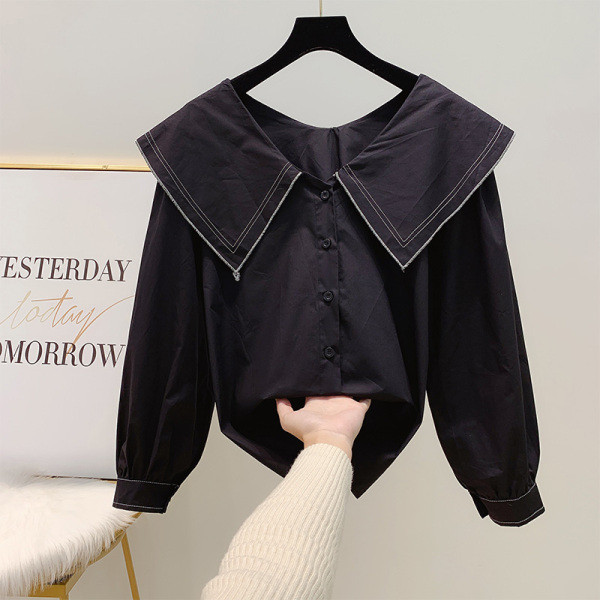 Modern női ing gallérral és gombokkal, három színben