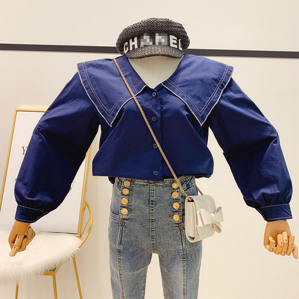 Modern női ing gallérral és gombokkal, három színben