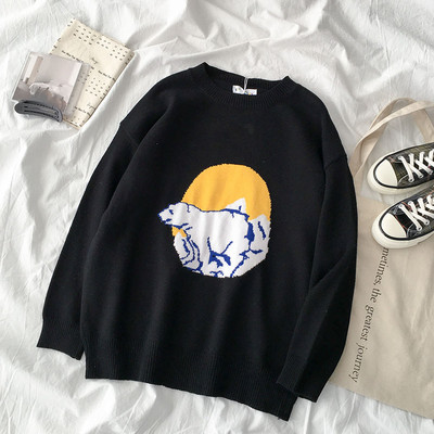 Női alkalmi pulóver két színben, kerek nyakkivágással