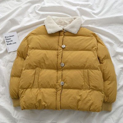 Μοντέρνο γυναικείο μπουφάν με δύο χρώματα, με κουμπιά και τσέπες