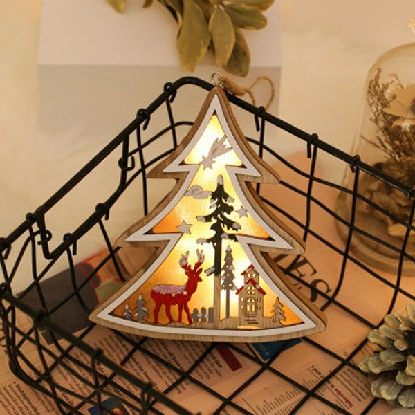 Ornamente decorative din lemn cu lumina LED - 4 modele
