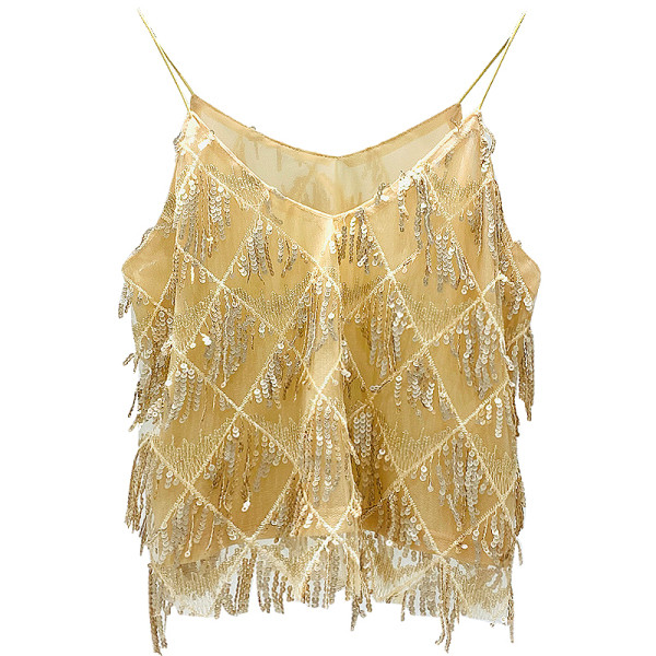 Top modern scurt din tul și paiete