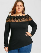 Bluză casual de damă cu dantelă și mâneci lungi în patru culori