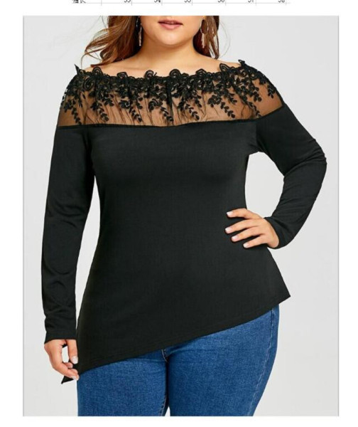 Bluză casual de damă cu dantelă și mâneci lungi în patru culori