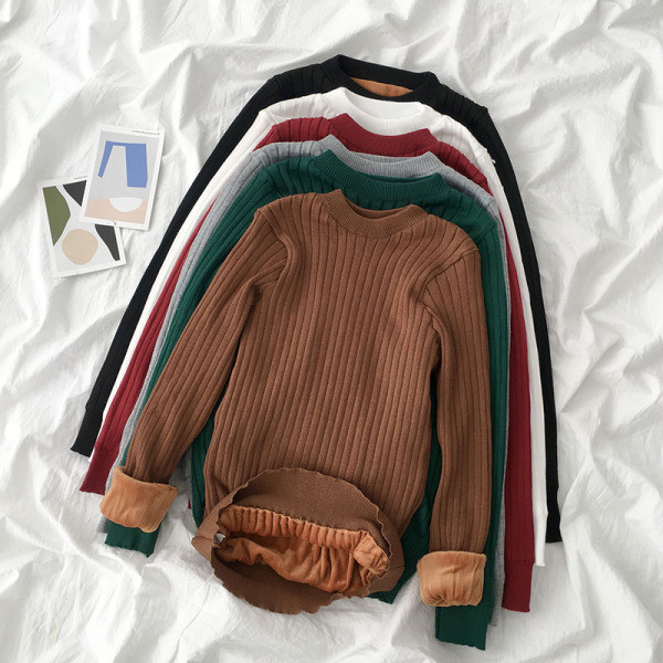 Alkalmi női pulóver ovális nyakkivágással és puha béléssel, különböző színekben