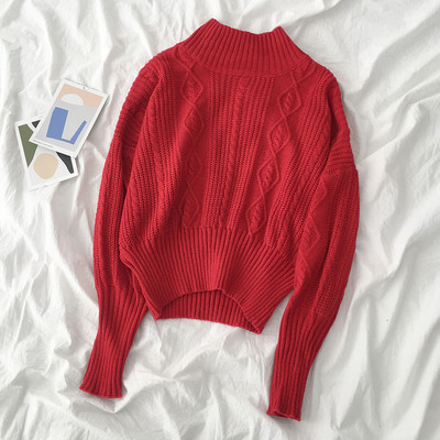 Modern női pulóver két színben polo gallérral