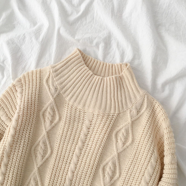 Modern női pulóver két színben polo gallérral