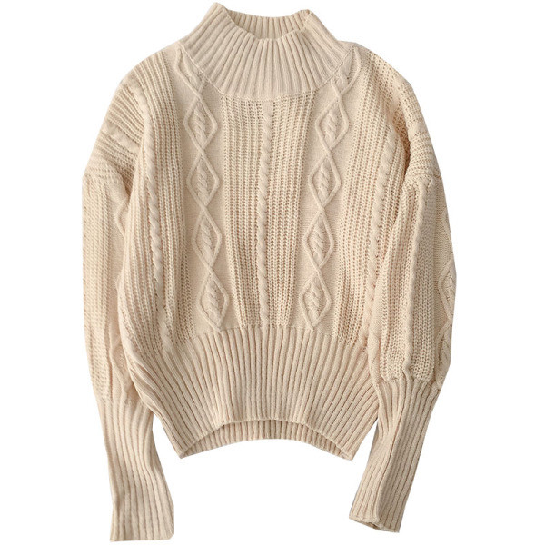 Modern női pulóver két színben polo gallérral