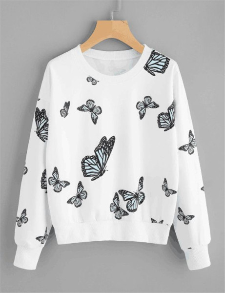 Alkalmi női blúz hosszú ujjal és O-nyakú fehér színben